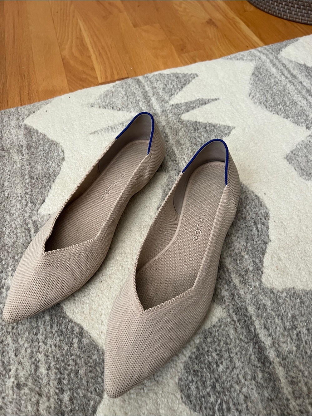 Rothy's Pointed Knit Flat in Ecru